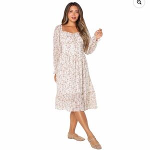 New Celebrity Pink Women's Floral Long Sleeve Midi Dress